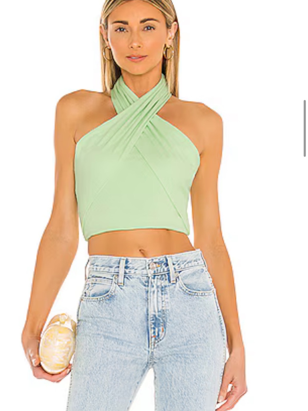 NWT Superdown Halter Wrap Top - Light Green